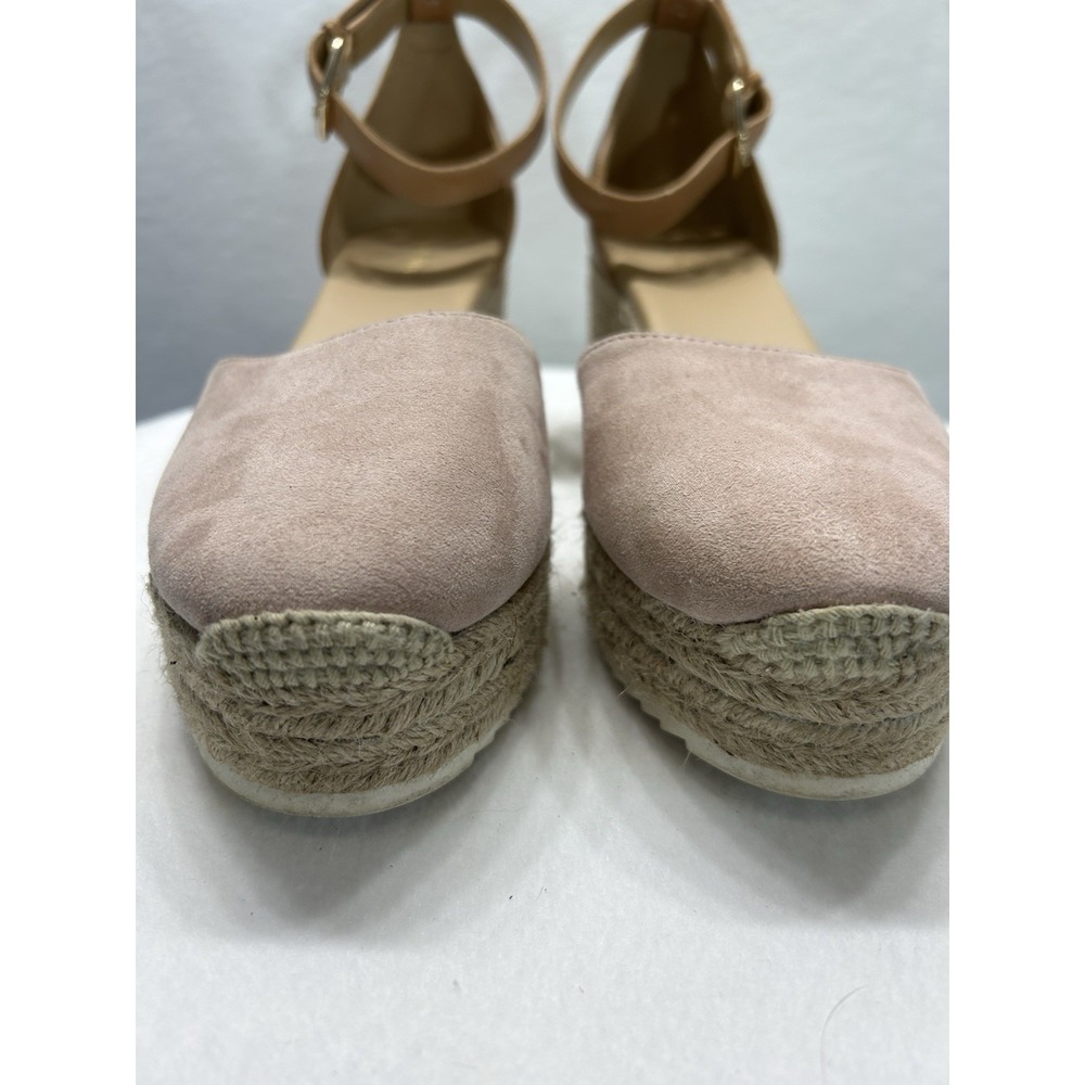 Nine West Women's Pink Espadrille Wedge Sandals Size 10M‎ Ankle Strap EUC - Picture 5 of 10